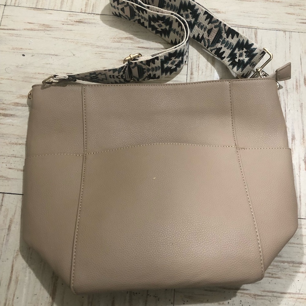 Amy Stran x AHDORNED Faux Leather Bucket Bag-Mushroom